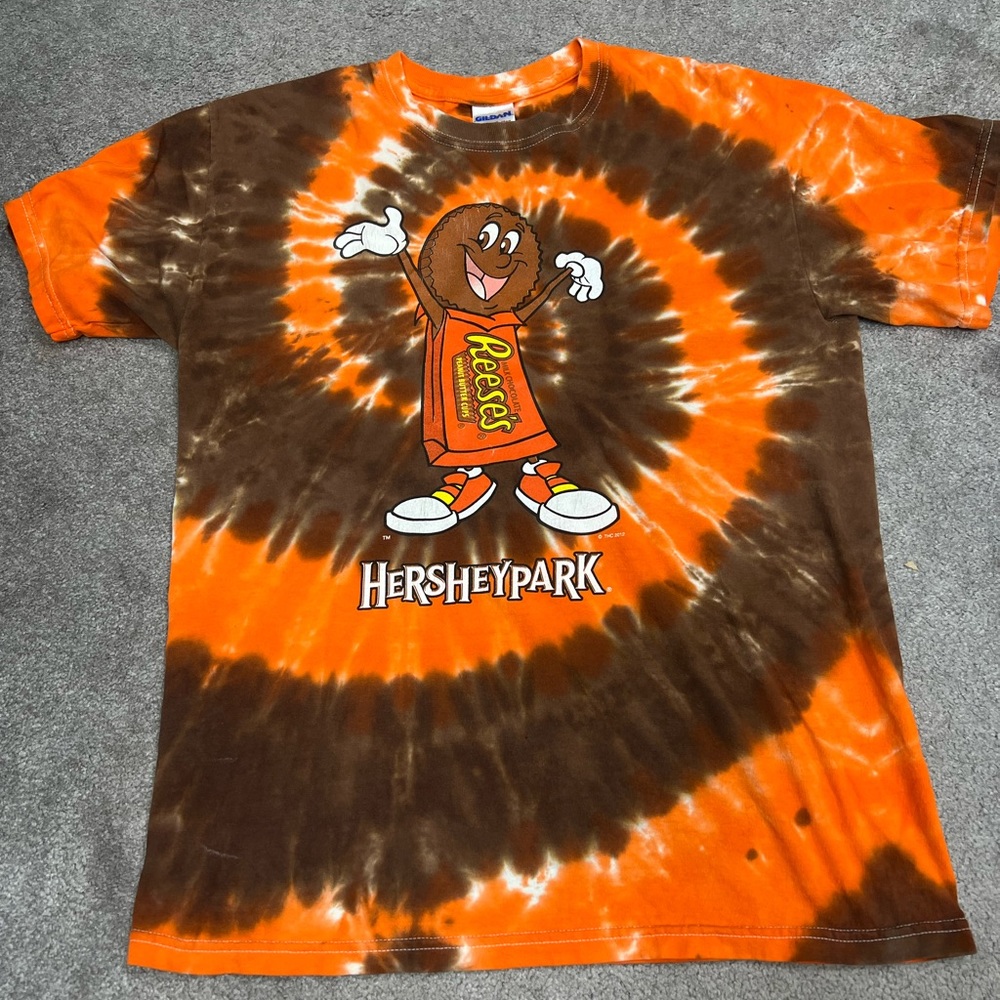 Vintage Tie Dye Reese's Peanut Butter Cups Hershey Park T-Shirt Adult Medium